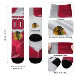 Chicago Blackhawks Socks Custom Geometric Tech Red Best Selling