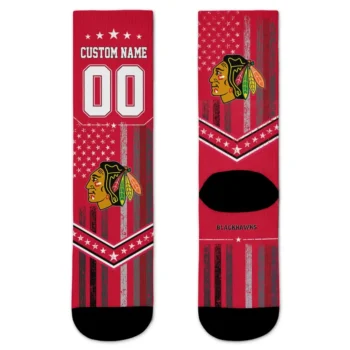 Chicago Blackhawks Socks Customized Star Stripes Red White Best Selling