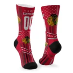 Chicago Blackhawks Socks Customized Star Stripes Red White Best Selling