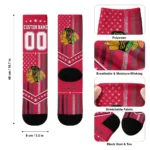 Chicago Blackhawks Socks Customized Star Stripes Red White Best Selling