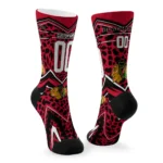 Chicago Blackhawks Socks Personalized Leopard Print Red Black Best Selling
