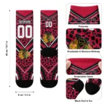 Chicago Blackhawks Socks Personalized Leopard Print Red Black Best Selling