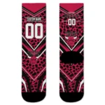 Chicago Bulls Socks Custom Leopard Print Red Black Best Selling