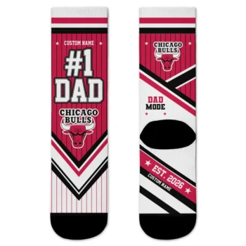 Chicago Bulls Socks - Custom Pinstripe Chevron Red White