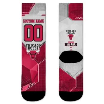 Chicago Bulls Socks Customized Geometric Tech Red Best Selling