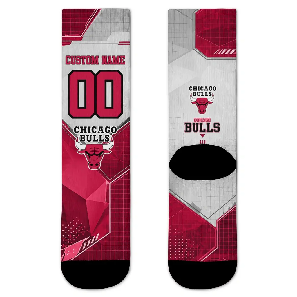 Chicago Bulls Socks Customized Geometric Tech Red Best Selling Chicago Bulls Socks Customized Geometric Tech Red Best Selling