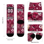 Chicago Bulls Socks Customized Scattered Icons Red Best Selling