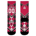 Chicago Bulls Socks Personalized Argyle Pattern Red Best Selling