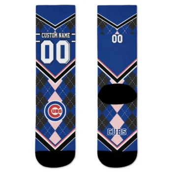 Chicago Cubs Socks Custom Argyle Pattern Blue Best Selling