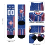 Chicago Cubs Socks Custom Star Stripes Blue White Best Selling
