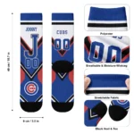 Chicago Cubs Socks Customized Arrow Blocks Blue Best Selling