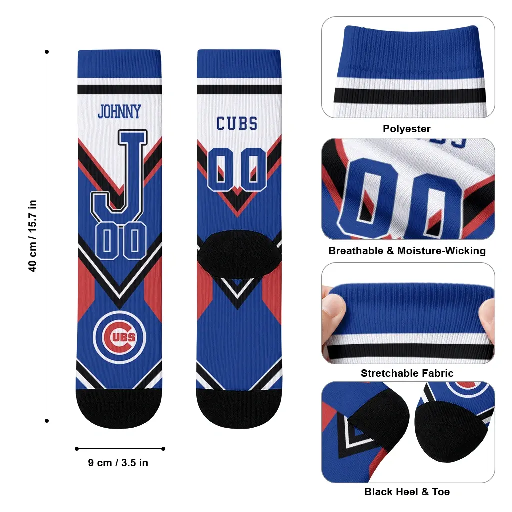 Chicago Cubs Socks Customized Arrow Blocks Blue High Quality Chicago Cubs Socks Customized Arrow Blocks Blue High Quality