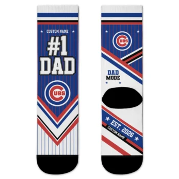 Chicago Cubs Socks - Customized Pinstripe Chevron Blue White