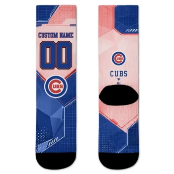 Chicago Cubs Socks Personalized Geometric Tech Blue Best Selling