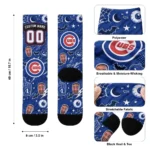 Chicago Cubs Socks Personalized Scattered Icons Blue Best Selling