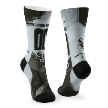 Chicago White Sox Socks Custom Geometric Tech Black Fashion Forward