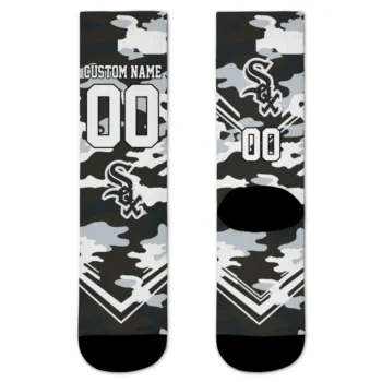 Chicago White Sox Socks - Custom Woodland Camo Black
