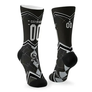 Chicago White Sox Socks Customized Argyle Pattern Black Fashion Forward