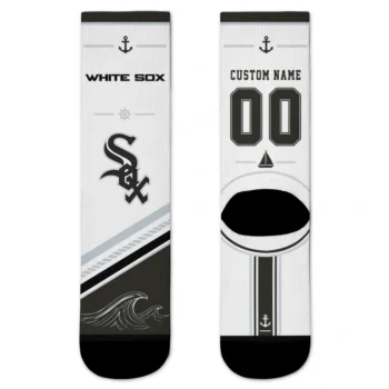 Chicago White Sox Socks - Customized Nautical Icons Black White