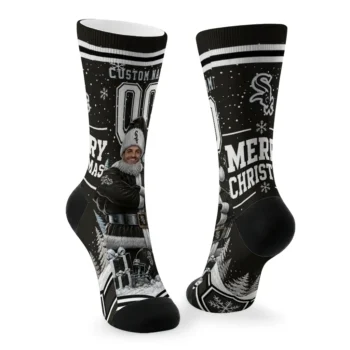 Chicago White Sox Socks Customized Snowy Scene Black White Fashion Forward