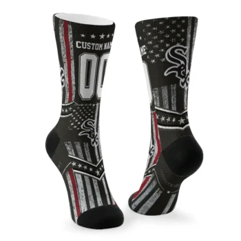 Chicago White Sox Socks Customized Star Stripes Black White Fashion Forward