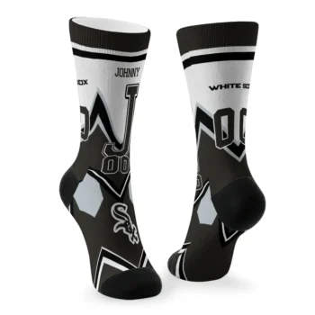 Chicago White Sox Socks Personalized Arrow Blocks Black Fashion Forward