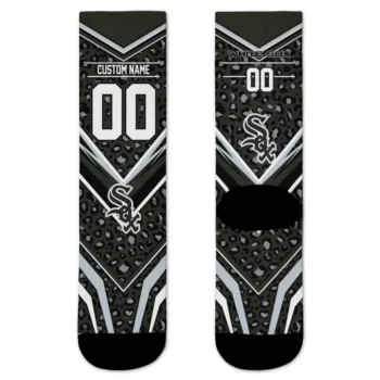 Chicago White Sox Socks Personalized Leopard Print Black Best Selling