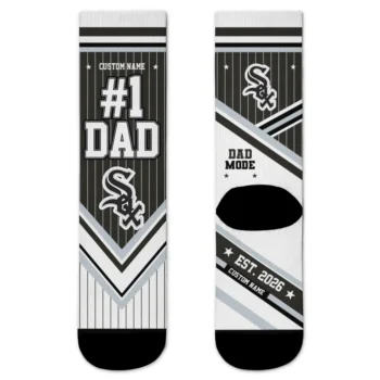 Chicago White Sox Socks - Personalized Pinstripe Chevron Black White