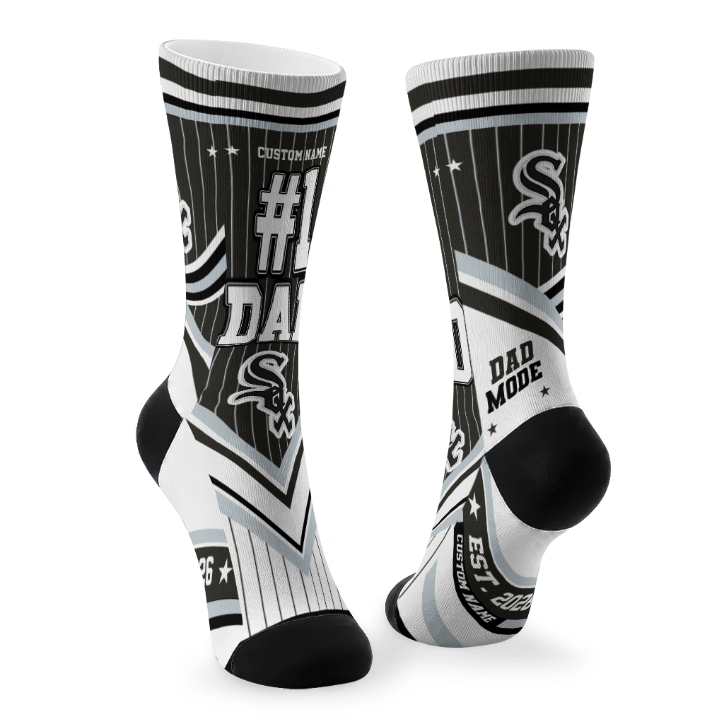 chicago-white-sox-socks-personalized-pinstripe-chevron-black-white-fashion-forward.webp