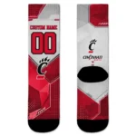 Cincinnati Bearcats Socks Customized Geometric Tech Red Best Selling
