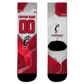 Cincinnati Bearcats Socks Customized Geometric Tech Red Best Selling