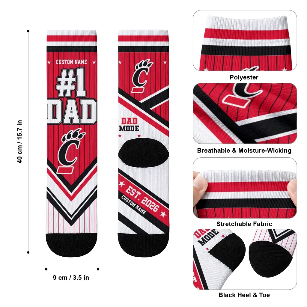 Cincinnati Bearcats Socks Customized Pinstripe Chevron Red White High Quality Cincinnati Bearcats Socks Customized Pinstripe Chevron Red White High Quality