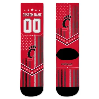 Cincinnati Bearcats Socks Customized Star Stripes Red White Best Selling