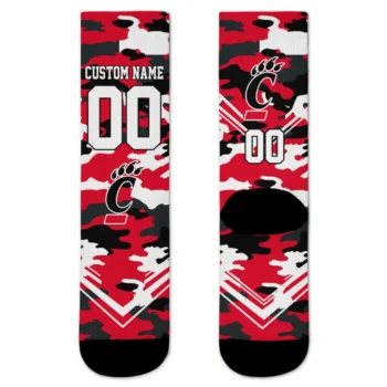 Cincinnati Bearcats Socks Customized Woodland Camo Red Best Selling