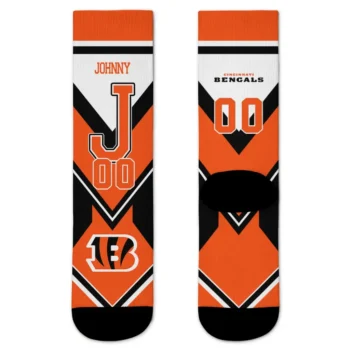 Cincinnati Bengals Socks Custom Arrow Blocks Orange Best Selling
