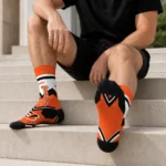 Cincinnati Bengals Socks Custom Arrow Blocks Orange Best Selling