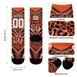 Cincinnati Bengals Socks Custom Leopard Print Orange Black Best Selling