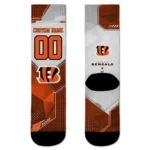 Cincinnati Bengals Socks Customized Geometric Tech Orange Best Selling