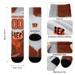 Cincinnati Bengals Socks Customized Geometric Tech Orange Best Selling