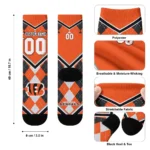Cincinnati Bengals Socks Personalized Argyle Pattern Orange Best Selling