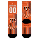 Cincinnati Bengals Socks Personalized Star Stripes Orange White Best Selling