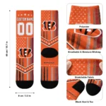 Cincinnati Bengals Socks Personalized Star Stripes Orange White Best Selling