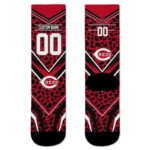 Cincinnati Reds Socks Custom Leopard Print Red Black Best Selling