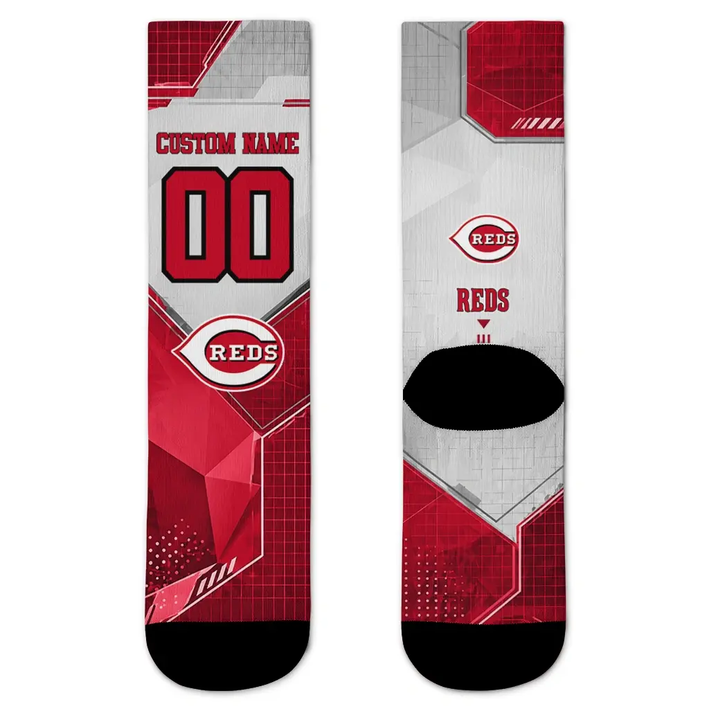 Cincinnati Reds Socks Customized Geometric Tech Red Best Selling Cincinnati Reds Socks Customized Geometric Tech Red Best Selling