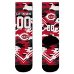 Cincinnati Reds Socks - Customized Woodland Camo Red