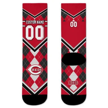 Cincinnati Reds Socks Personalized Argyle Pattern Red Best Selling