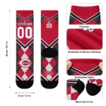 Cincinnati Reds Socks Personalized Argyle Pattern Red Best Selling