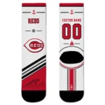 Cincinnati Reds Socks - Personalized Nautical Icons Red White