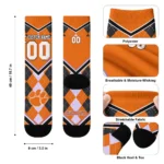 Clemson Tigers Socks Personalized Argyle Pattern Orange Best Selling