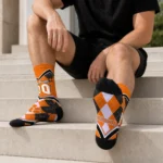 Clemson Tigers Socks Personalized Argyle Pattern Orange Best Selling